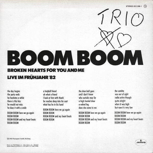 Trio : Boom Boom (12")