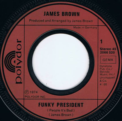 James Brown : Funky President (7", Single)