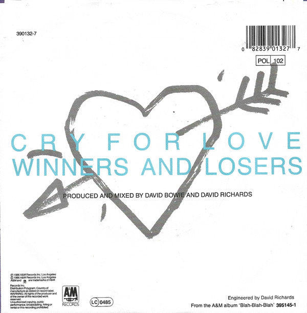 Iggy Pop : Cry For Love (7", Single)