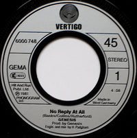 Genesis : No Reply At All (7", Single)