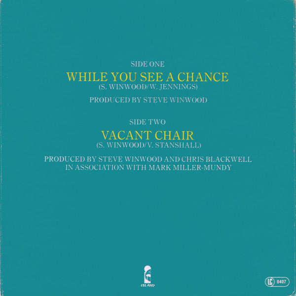 Steve Winwood : While You See A Chance (7", Single)