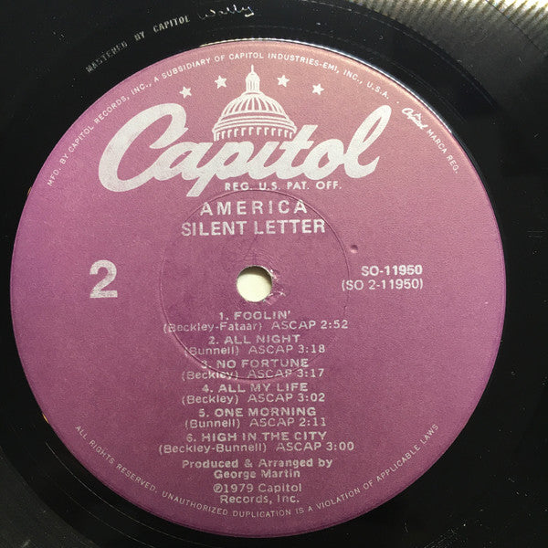 America (2) : Silent Letter (LP, Album)