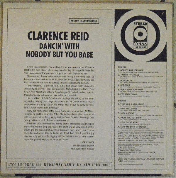 Clarence Reid : Dancin' With Nobody But You Babe (LP, Album, Ter)