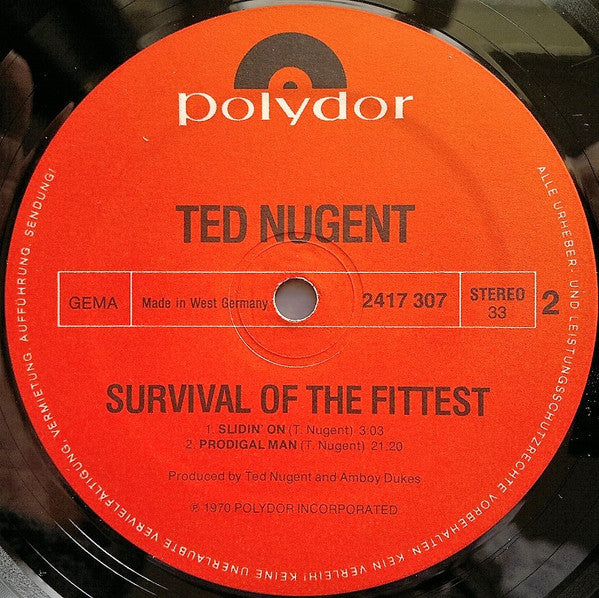 Ted Nugent : Survival Of The Fittest - Live (LP, Album, RE)