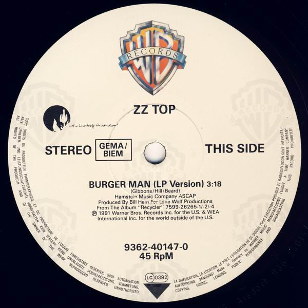 ZZ Top : Burger Man (12", Maxi)
