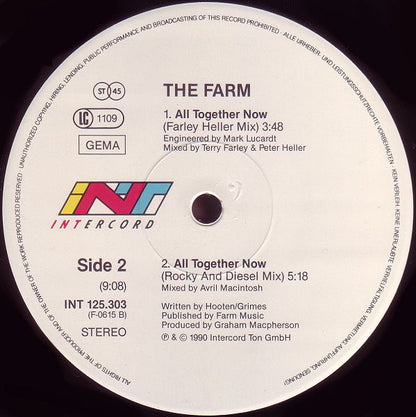 The Farm : All Together Now (12", Maxi)