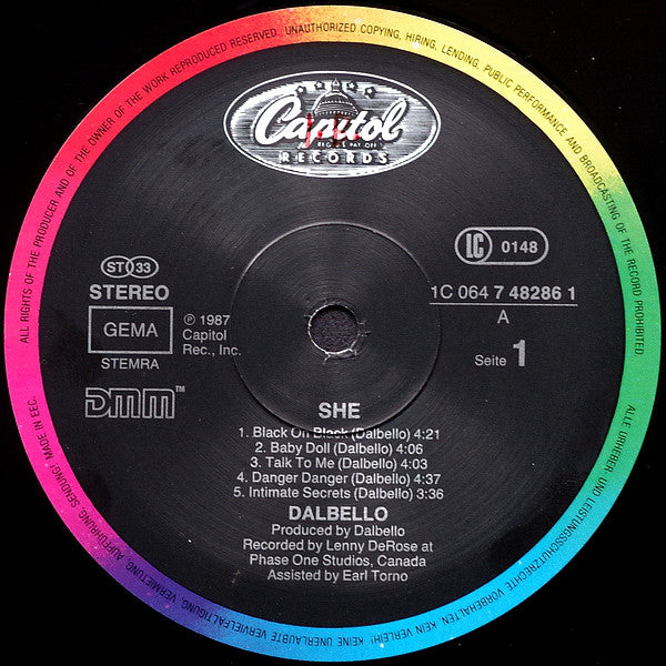Dalbello* : She (LP, Album, DMM)