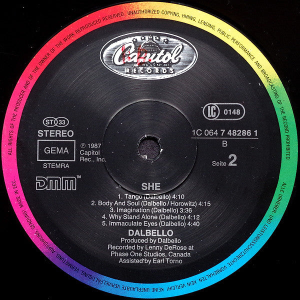 Dalbello* : She (LP, Album, DMM)