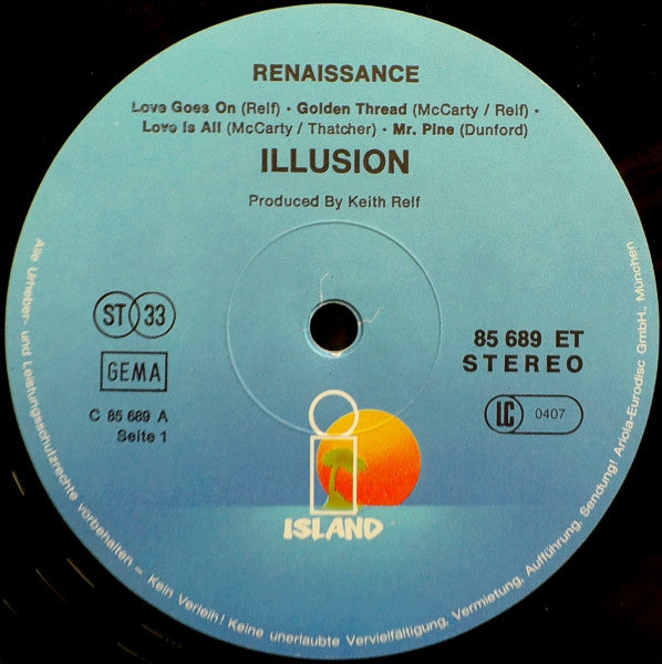 Renaissance (4) : Illusion (LP, Album, RE, RP)