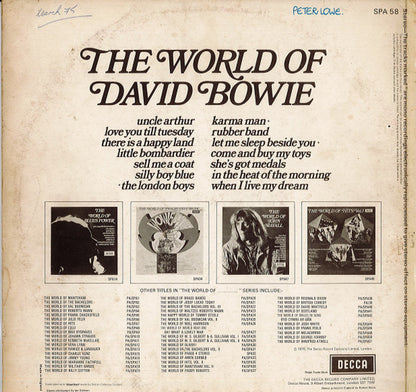 David Bowie : The World Of David Bowie (LP, Comp, No )
