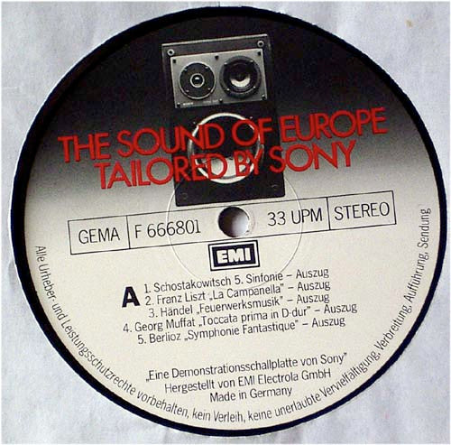 Various : The Sound Of Europe Tailored By Sony (LP, Comp)