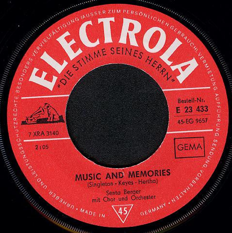 Senta Berger : Für Romantik Keine Zeit / Music And Memories (7", Single)