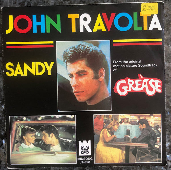 John Travolta : Sandy (7", Ltd, Tra)