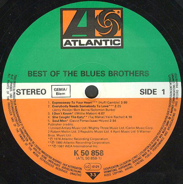 The Blues Brothers : Best Of The Blues Brothers (LP, Comp, RE, Pri)