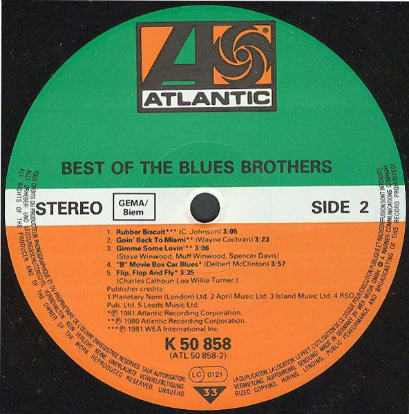 The Blues Brothers : Best Of The Blues Brothers (LP, Comp, RE, Pri)