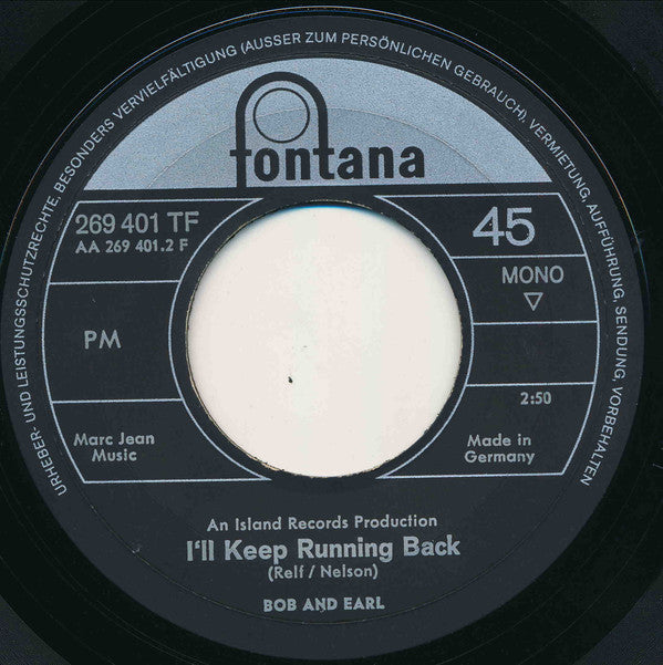 Bob And Earl* : Harlem Shuffle / I'll Keep Running Back (7", Single, Mono)
