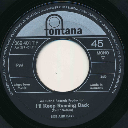 Bob And Earl* : Harlem Shuffle / I'll Keep Running Back (7", Single, Mono)