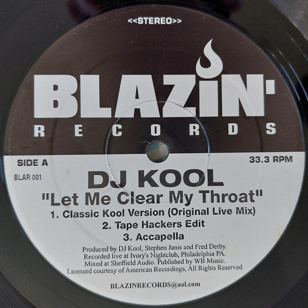 DJ Kool : Let Me Clear My Throat / I Got Dat Feelin' (12")