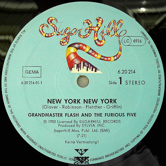 Grandmaster Flash & The Furious Five : New York New York (12", Maxi)