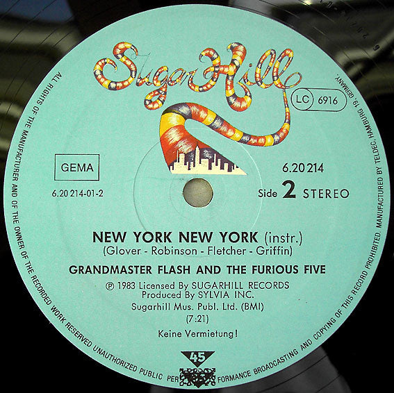 Grandmaster Flash & The Furious Five : New York New York (12", Maxi)