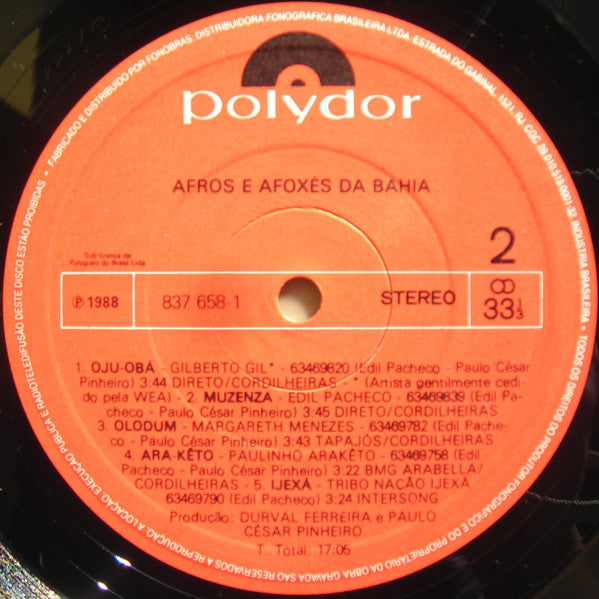 Various : Afros E Afoxés Da Bahia (LP)