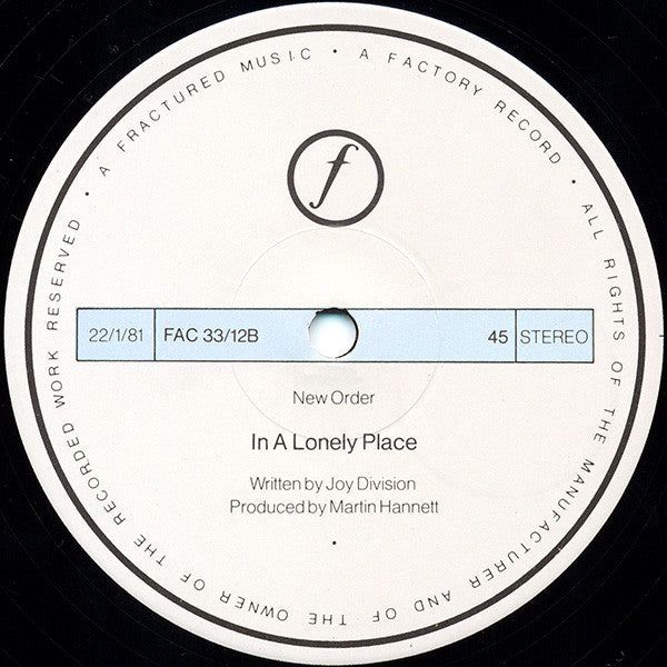 New Order : Ceremony (12", Single, RE, RP, Cre)