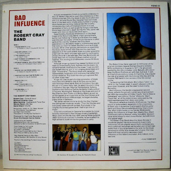 The Robert Cray Band : Bad Influence (LP, Album)