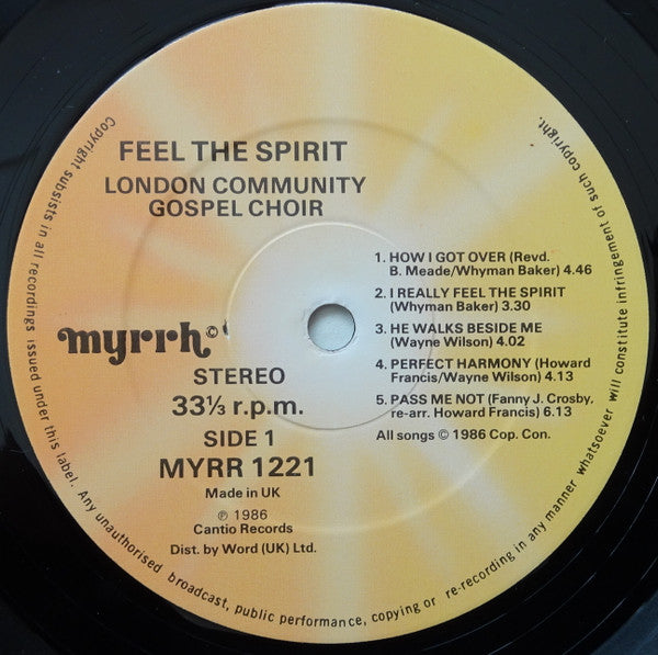 London Community Gospel Choir : Feel The Spirit (LP)