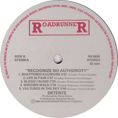 Détente : Recognize No Authority (LP, Album)