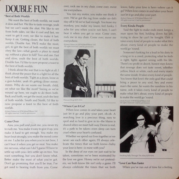 Robert Palmer : Double Fun (LP, Album)