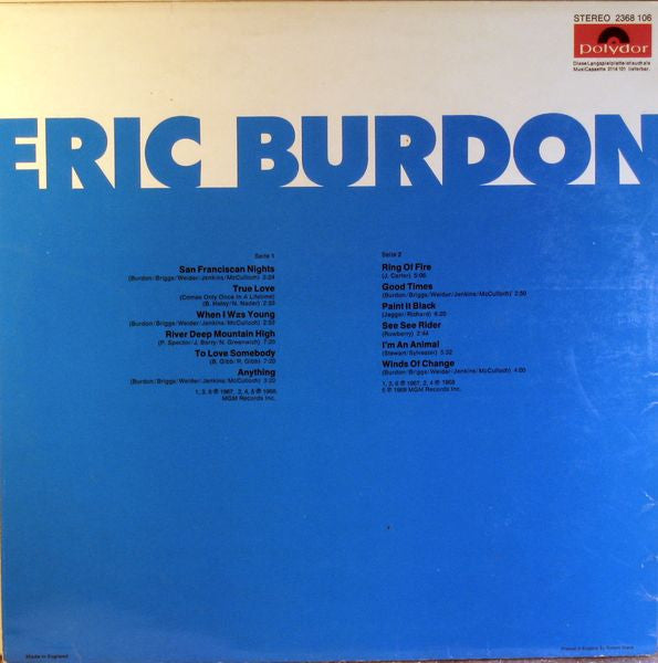 Eric Burdon : Eric Burdon (LP, Comp)