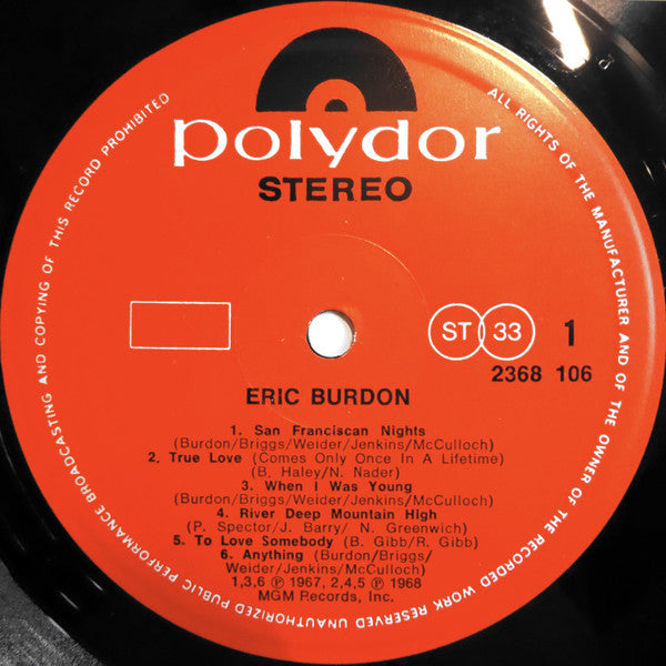 Eric Burdon : Eric Burdon (LP, Comp)