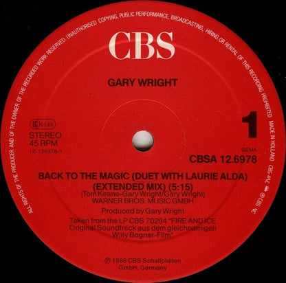 Gary Wright : Back To The Magic (12", Maxi)
