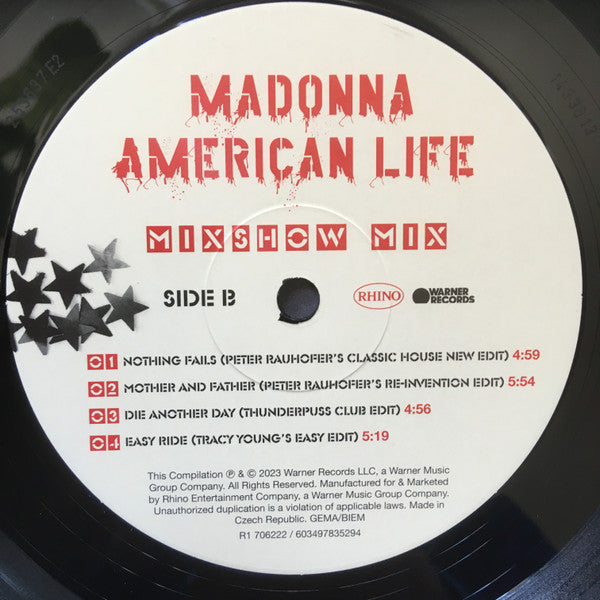 Madonna : American Life Mixshow Mix (Honoring Peter Rauhofer) (12", EP, RSD, Ltd, 20t)
