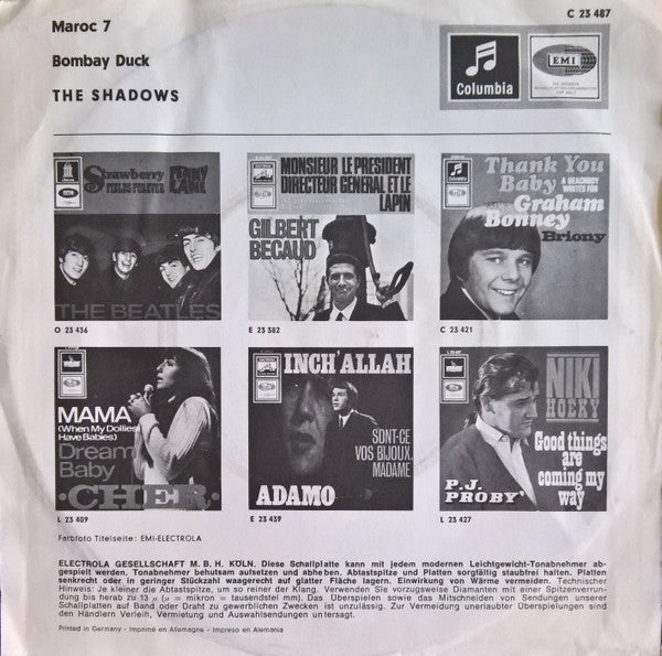 The Shadows : Maroc 7 (7", Single)