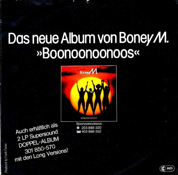 Boney M. : 6 Years Of Boney M. Hits  (Boney M. On 45) (7", Single)