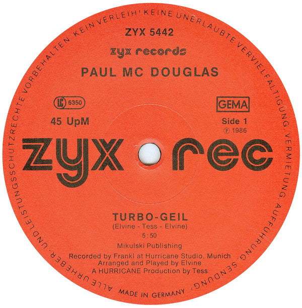 Paul Mc Douglas : Turbo-Geil (12")
