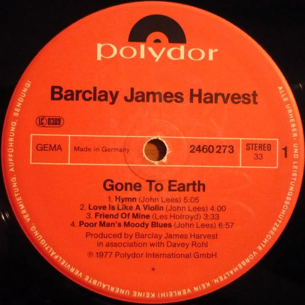 Barclay James Harvest : Gone To Earth (LP, Album)