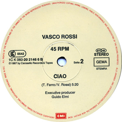 Vasco Rossi : Brava Giulia / Ciao (12", Maxi)