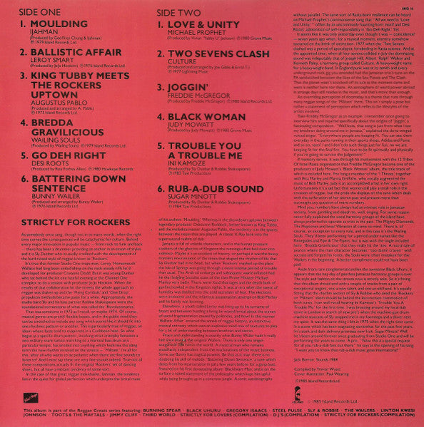 Various : Reggae Greats - Strictly For Rockers (LP, Comp)