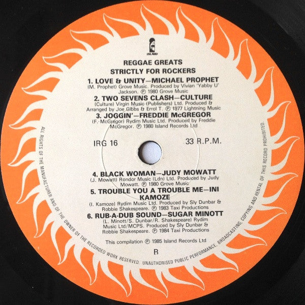 Various : Reggae Greats - Strictly For Rockers (LP, Comp)
