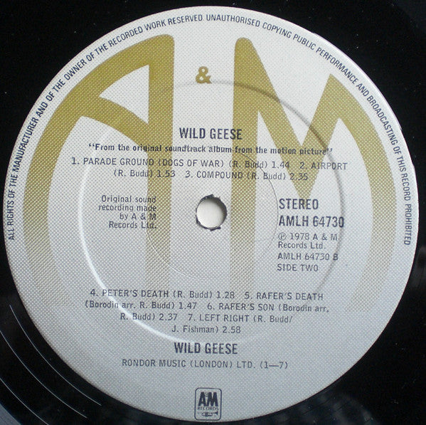 Roy Budd : The Wild Geese (Original Motion Picture Soundtrack) (LP)