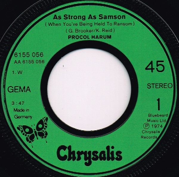 Procol Harum : As Strong As Samson (When You're Being Held To Ransom) (7", Single)