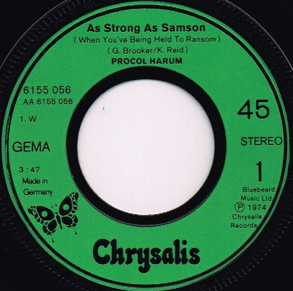 Procol Harum : As Strong As Samson (When You're Being Held To Ransom) (7", Single)