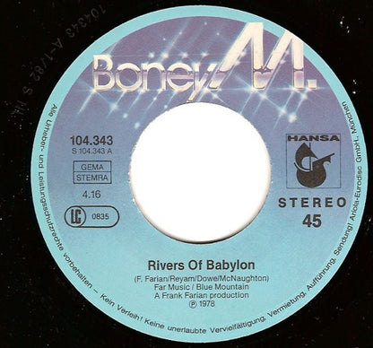 Boney M. : Rivers Of Babylon / Sunny (7", Single)