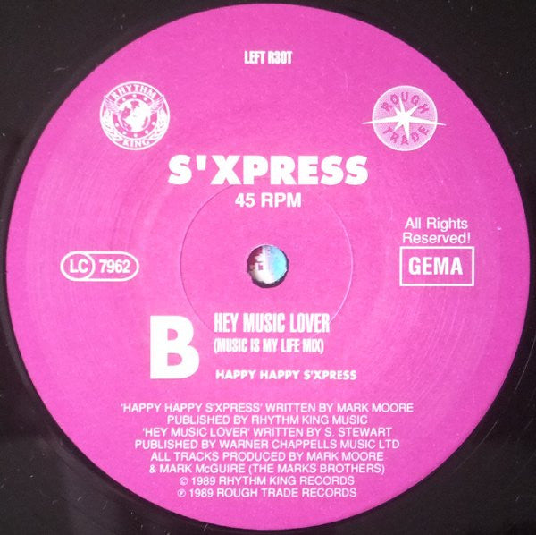 S'Xpress* : Hey Music Lover (Spatial Expansion Mix) (12", Ltd, 2/3)