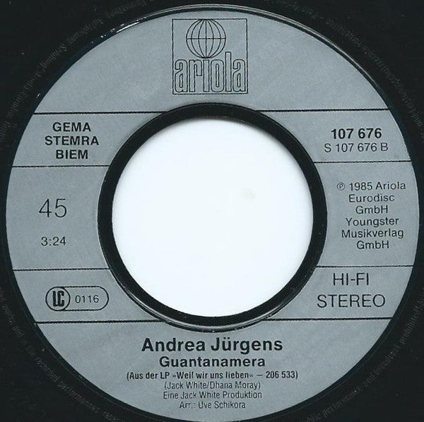 Andrea Jürgens : Ciao, Ciao Amore (7", Single)