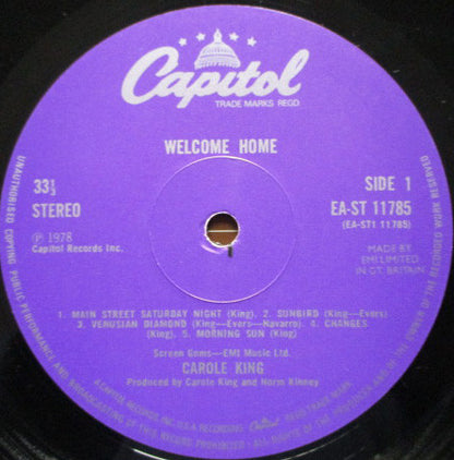 Carole King : Welcome Home (LP, Album)