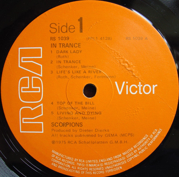 Scorpions : In Trance (LP, Album, RE)