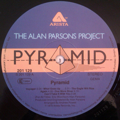 The Alan Parsons Project : Pyramid (LP, Album, RE, Gat)